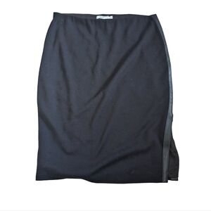 Bailey 44 Stick Puzzle Skirt Black with Leather lined Zipper Size Medium NWT USA